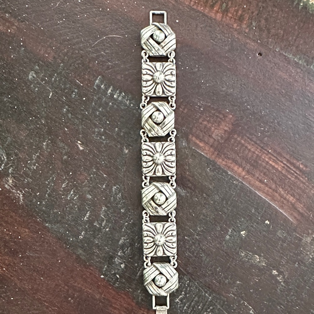 Brighton Silver and Black Intricate Bracelet